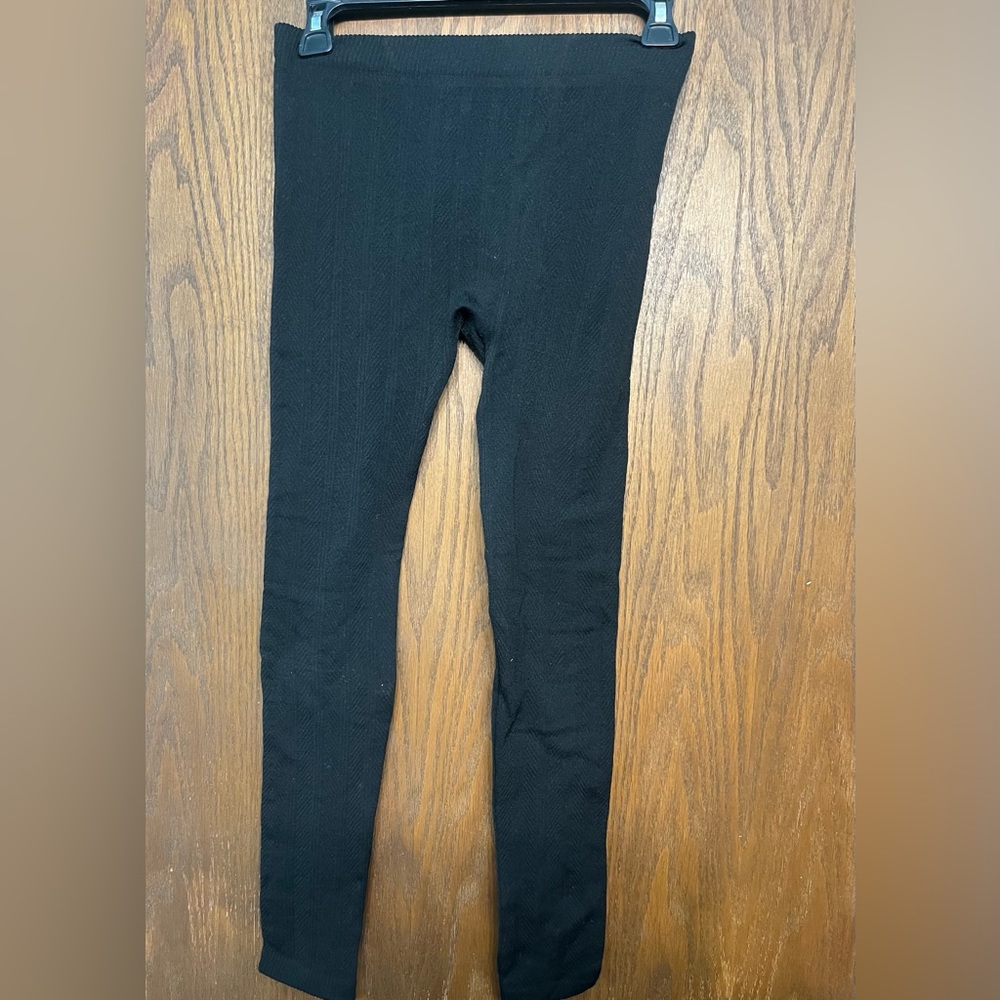 Velvet black leggings with diagonal pattern size small kids
